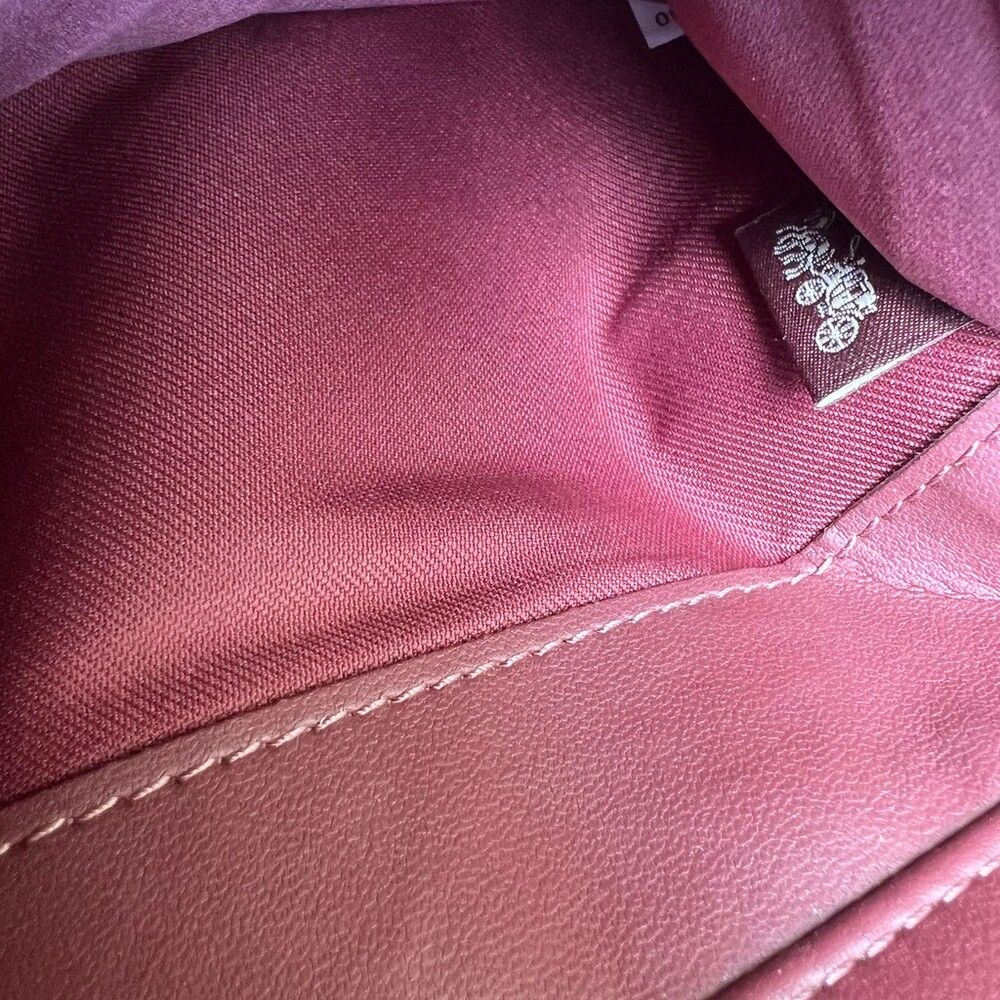 COACH PINK Pebble Leather Bifold Snap Wallet with Silver Hardware AUTHENTIC - Picture 11 of 11